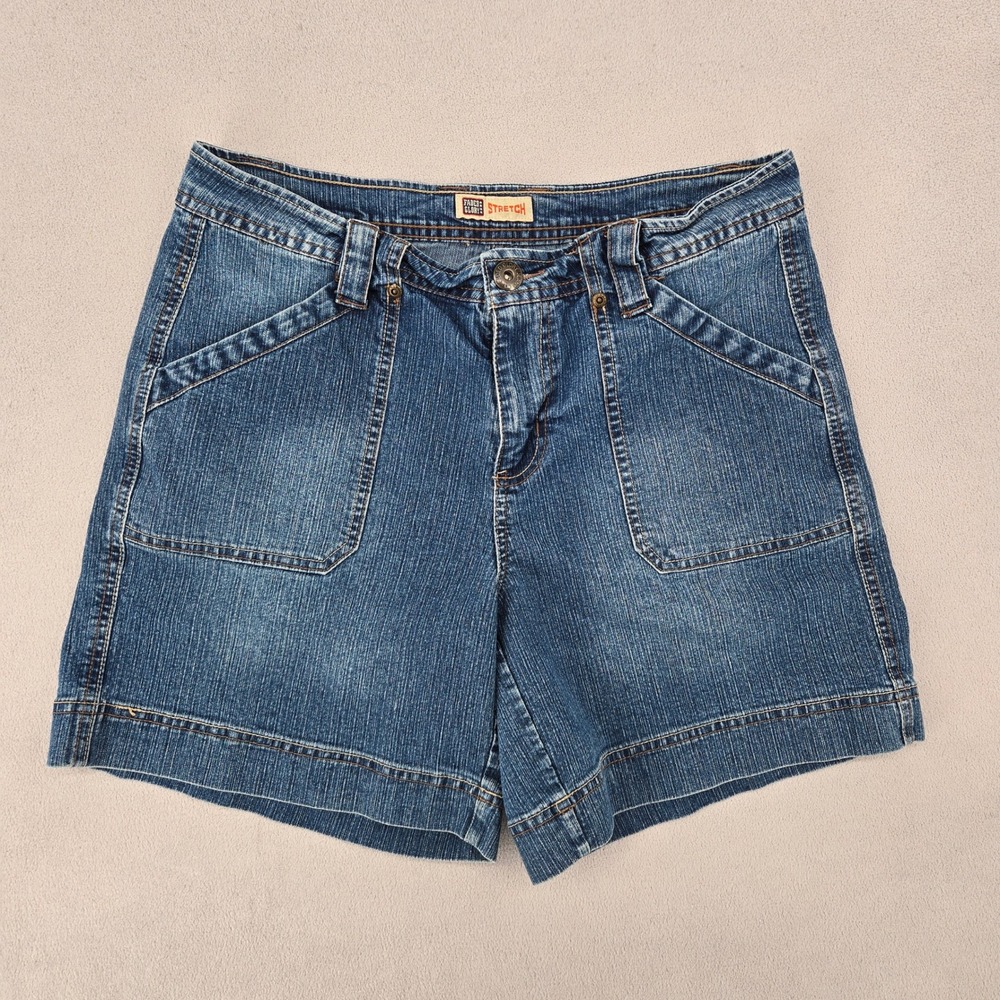Faded Glory Women Size 10 Denim Shorts Y2K Low Rise Patch Pocket Vintage